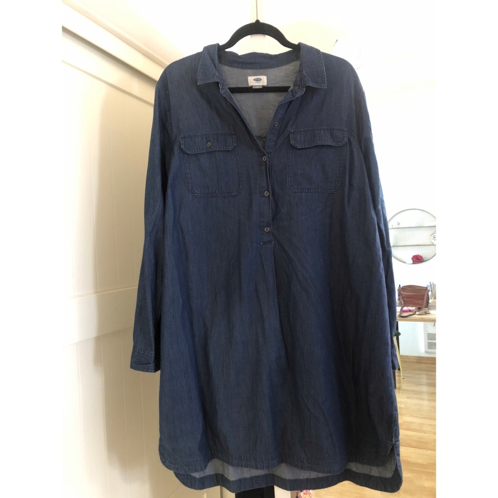 Long sleeve chambray dress